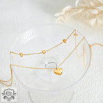 18K Gold Double Layer Love Pendant Necklace - QH Clothing