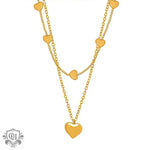 18K Gold Double Layer Love Pendant Necklace - QH Clothing