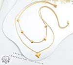 18K Gold Double Layer Love Pendant Necklace - QH Clothing