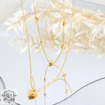 18K Gold Double Layer Love Pendant Necklace - QH Clothing