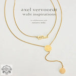 18K Gold Double Layered Necklace with Double Medal Tassel - QH Clothing