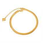 18K gold fashionable simple double-layered design versatile anklet - QH Clothing