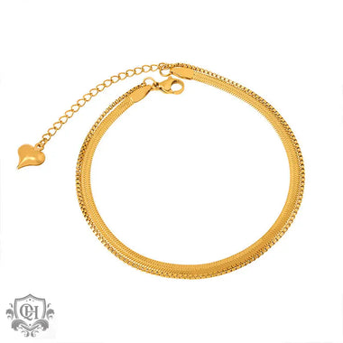 18K gold fashionable simple double-layered design versatile anklet - QH Clothing