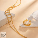 18K Gold Double Layered Versatile Necklace - QH Clothing