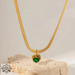 18K Gold Double Zircon Pendant Necklace - QH Clothing