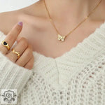 18K Gold Elegant Butterfly Necklace - QH Clothing