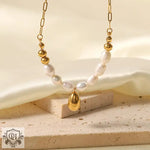 18K Gold Elegant Freshwater Pearl Necklace - QH Clothing