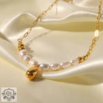 18K Gold Elegant Freshwater Pearl Necklace - QH Clothing