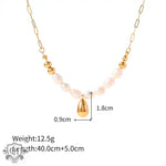 18K Gold Elegant Freshwater Pearl Necklace - QH Clothing