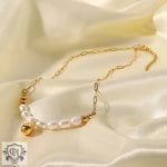 18K Gold Elegant Freshwater Pearl Necklace - QH Clothing