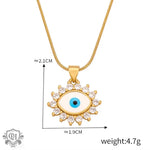 18K gold elegant necklace featuring a diamond-studded devil’s eye design pendant