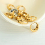 18K Gold Simple and Atmospheric Hollow Ring Design Versatile Earrings - QH Clothing