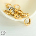 18K Gold Simple and Atmospheric Hollow Ring Design Versatile Earrings - QH Clothing