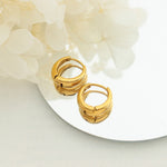 18K Gold Simple and Atmospheric Hollow Ring Design Versatile Earrings - QH Clothing