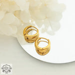 18K Gold Simple and Atmospheric Hollow Ring Design Versatile Earrings - QH Clothing