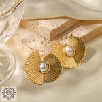 18K Gold Elegant Pearl Earrings - QH Clothing