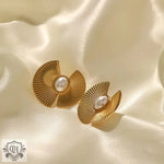 18K Gold Elegant Pearl Earrings - QH Clothing