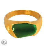 18K Gold Emerald Gemstone Ring - QH Clothing