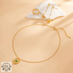 18K Gold Emerald Pendant Necklace - QH Clothing