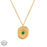 18K Gold Emerald Pendant Necklace - QH Clothing