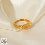 18K Gold Engraved Symbol Ring - QH Clothing