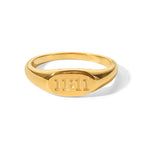 18K Gold Engraved Symbol Ring - QH Clothing