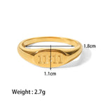 18K Gold Engraved Symbol Ring - QH Clothing