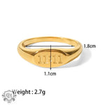 18K Gold Engraved Symbol Ring - QH Clothing