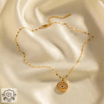 18K Gold Evil Eye Zircon Pendant Necklace - QH Clothing