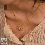 18K Gold Evil Eye Zircon Pendant Necklace - QH Clothing