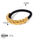 Gold-toned twisted hair tie from 18K Gold geometric design hair accessories collection