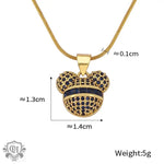 Gold-toned Mickey Mouse pendant necklace in 18K gold light luxury cartoon bear design