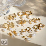 Gold and pearl earring collection in light luxury style featuring unique designs