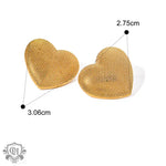 18k gold exquisite heart earrings featuring a elegant texture design in simple style