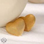 Textured gold heart earrings in 18k gold with exquisite simple style design