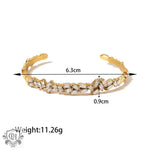 18K Gold Exquisitely Inlaid Zircon Open Bracelet - QH Clothing