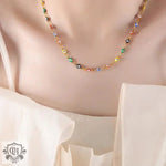 18K Gold Eye Design Necklace and Bracelet - QH Clothing