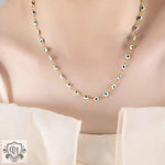 18K Gold Eye Design Necklace and Bracelet - QH Clothing