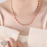 18K Gold Eye Design Necklace and Bracelet - QH Clothing