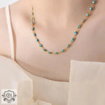 18K Gold Eye Design Necklace and Bracelet - QH Clothing