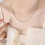 18K Gold Eye Design Necklace and Bracelet - QH Clothing