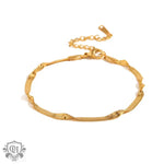 Gold-toned twisted herringbone chain bracelet in 18K Gold Fashion Trend Bracelet Necklace Set