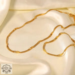 18K Gold Twisted Chain Necklace from the Bracelet Necklace Set with Trendy Chain Design