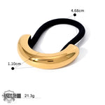 Gold-tone hair tie from 18K gold light luxury style geometric design hair accessories