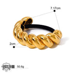 Gold-colored twisted hair tie from 18K gold light luxury style hair accessories