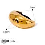 Gold-colored rounded metal bracelet from 18K gold light luxury hair accessories collection