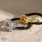 Gold and silver knot hair ties in 18K gold light luxury style hair accessories