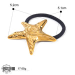 Gold starfish hair tie from 18K Gold light luxury style hair accessories collection