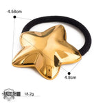 Gold star hair tie from 18K gold light luxury style geometric design hair accessories