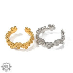 18K Gold Floral C-Shaped Ring - QH Clothing